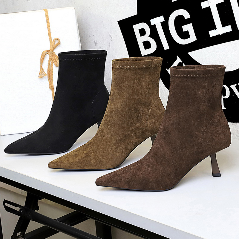 Shoe Tree - BIGTREE Shoes Retro Damskie Botki Zamszowe